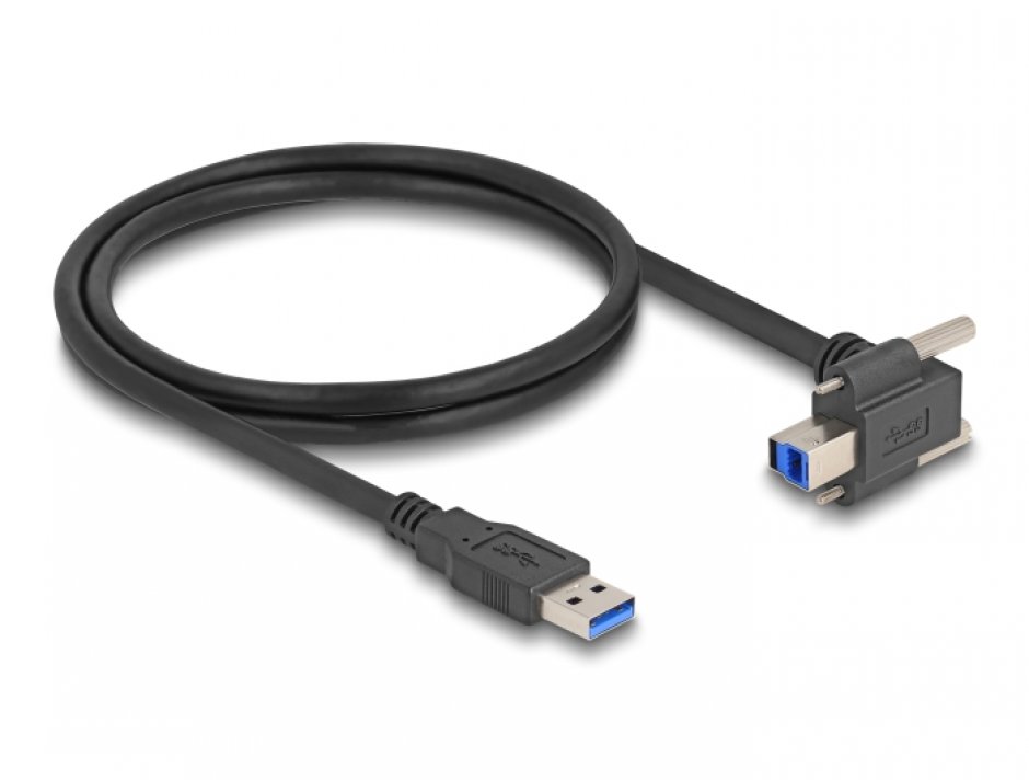 Imagine Cablu USB 3.2-A la USB-B unghi T-T 1m, Delock 80480